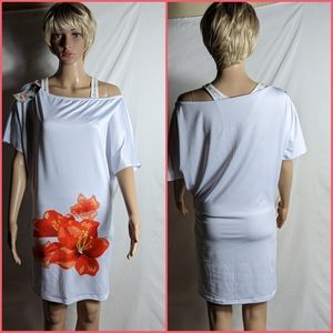 Mapale white dress sz L on off shoulder